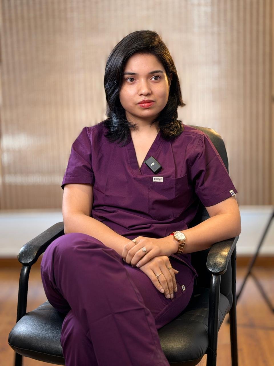 Dr. Dipasmita Sarma in clinical attire